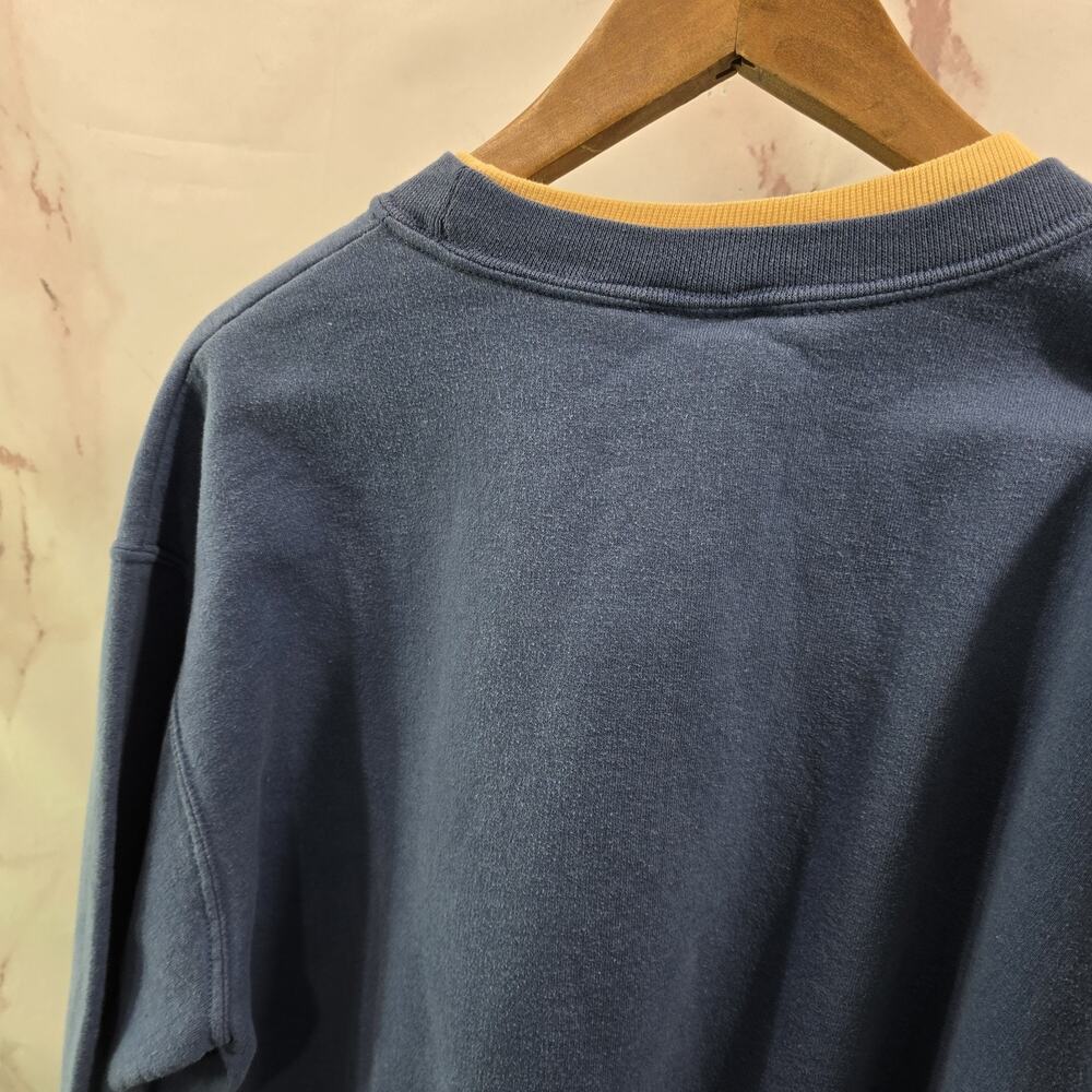 Vintage Sweatshirt Womens XL Blue Sunflower Granny 90s Pullover Crewneck Flower - Picture 6 of 12